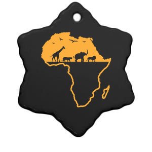 African Safari African Continent Map Wild Animals Lover Gift Cute Gift Ceramic Star Ornament