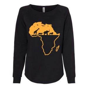 African Safari African Continent Map Wild Animals Lover Gift Cute Gift Womens California Wash Sweatshirt