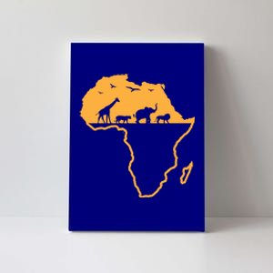 African Safari African Continent Map Wild Animals Lover Gift Cute Gift Canvas