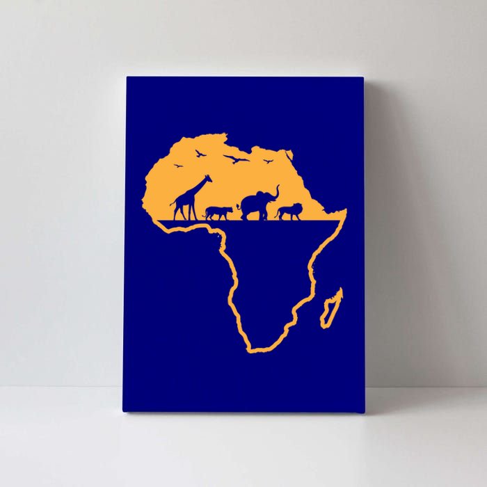 African Safari African Continent Map Wild Animals Lover Gift Cute Gift Canvas