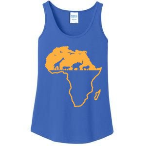 African Safari African Continent Map Wild Animals Lover Gift Cute Gift Ladies Essential Tank