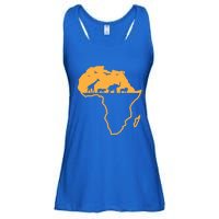 African Safari African Continent Map Wild Animals Lover Gift Cute Gift Ladies Essential Flowy Tank