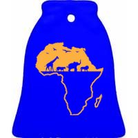 African Safari African Continent Map Wild Animals Lover Gift Cute Gift Ceramic Bell Ornament