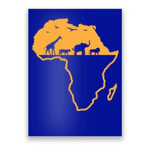 African Safari African Continent Map Wild Animals Lover Gift Cute Gift Poster