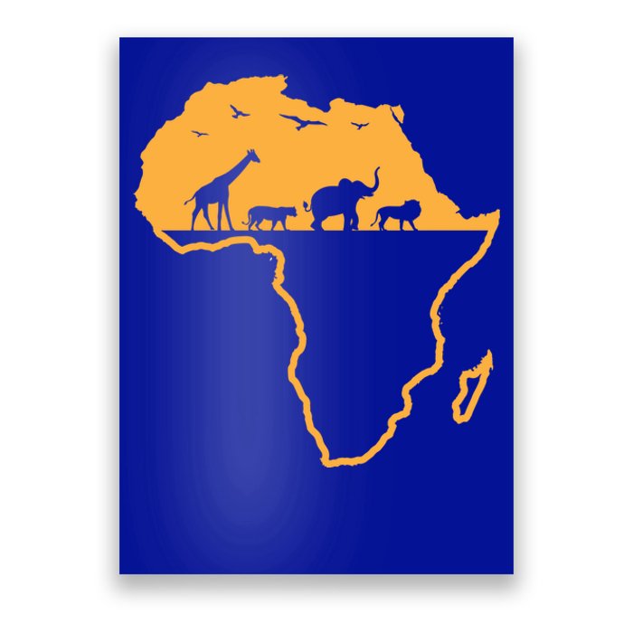 African Safari African Continent Map Wild Animals Lover Gift Cute Gift Poster