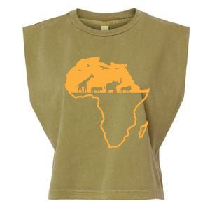 African Safari African Continent Map Wild Animals Lover Gift Cute Gift Garment-Dyed Women's Muscle Tee