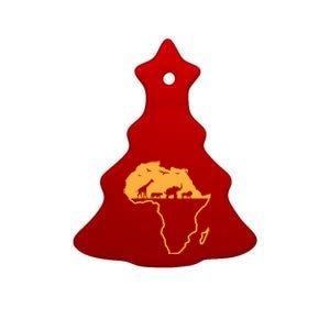 African Safari African Continent Map Wild Animals Lover Gift Cute Gift Ceramic Tree Ornament