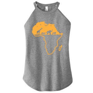 African Safari African Continent Map Wild Animals Lover Gift Cute Gift Women's Perfect Tri Rocker Tank