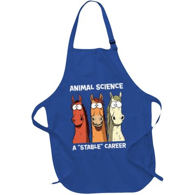 Animal Science A Stable Career Funny Horse Science Full-Length Apron With Pockets