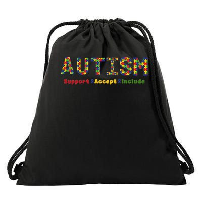 Autism - Support Accept Include Autism Awareness Drawstring Bag
