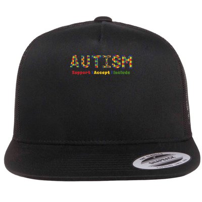 Autism - Support Accept Include Autism Awareness Flatbill Hat