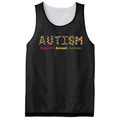 Autism - Support Accept Include Autism Awareness Mesh Reversible Basketball Jersey Tank