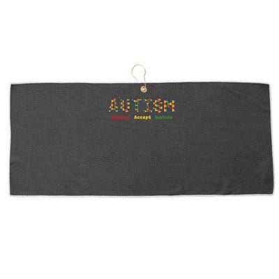Autism - Support Accept Include Autism Awareness Large Microfiber Waffle Golf Towel