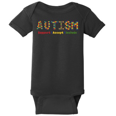 Autism - Support Accept Include Autism Awareness Baby Bodysuit
