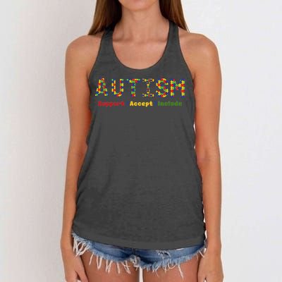 Autism - Support Accept Include Autism Awareness Women's Knotted Racerback Tank