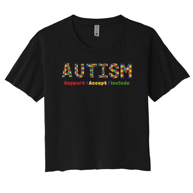 Autism - Support Accept Include Autism Awareness Crop Top
