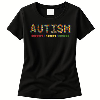 Autism - Support Accept Include Autism Awareness Womens T-Shirt