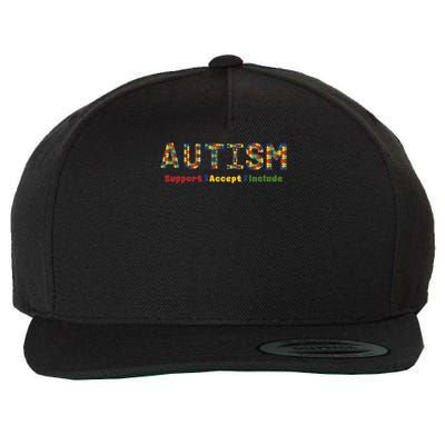 Autism - Support Accept Include Autism Awareness Wool Snapback Cap