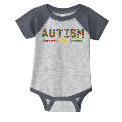 Autism - Support Accept Include Autism Awareness Infant Baby Jersey Bodysuit