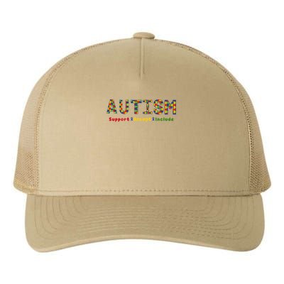 Autism - Support Accept Include Autism Awareness Yupoong Adult 5-Panel Trucker Hat