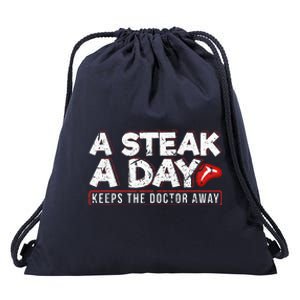 A Steak A Day Carnivore Diet Antivegan Drawstring Bag