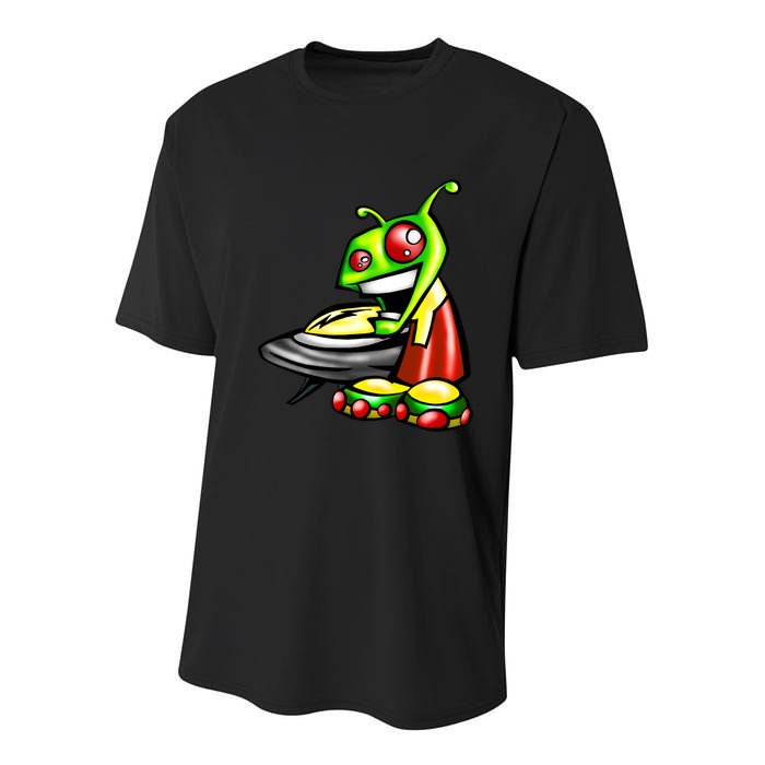 Alien & Saucer Youth Performance Sprint T-Shirt