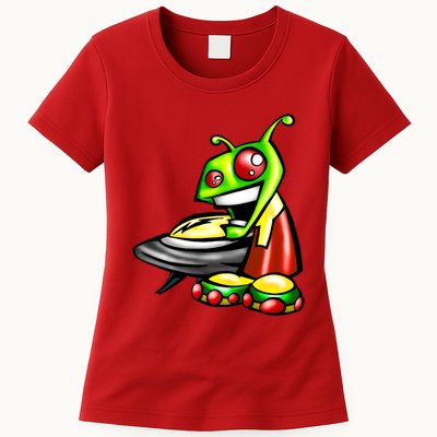 Alien & Saucer Womens T-Shirt