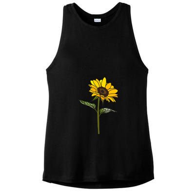 Aesthetic Sunflower Ladies PosiCharge Tri-Blend Wicking Tank