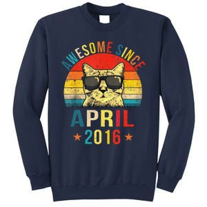 Awesome Since April 2016 5th Birthday Gift Cat Lover Sweatshirt