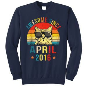 Awesome Since April 2016 5th Birthday Gift Cat Lover Tall Sweatshirt