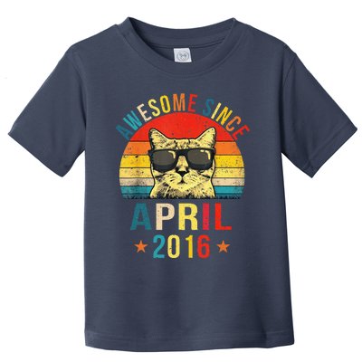 Awesome Since April 2016 5th Birthday Gift Cat Lover Toddler T-Shirt