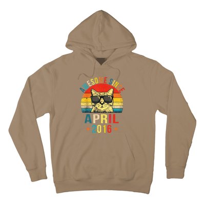 Awesome Since April 2016 5th Birthday Gift Cat Lover Hoodie