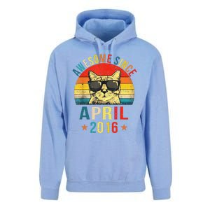 Awesome Since April 2016 5th Birthday Gift Cat Lover Unisex Surf Hoodie