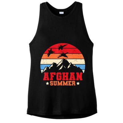 Afghan Summer Afghanistan Veteran Soldier Ladies PosiCharge Tri-Blend Wicking Tank
