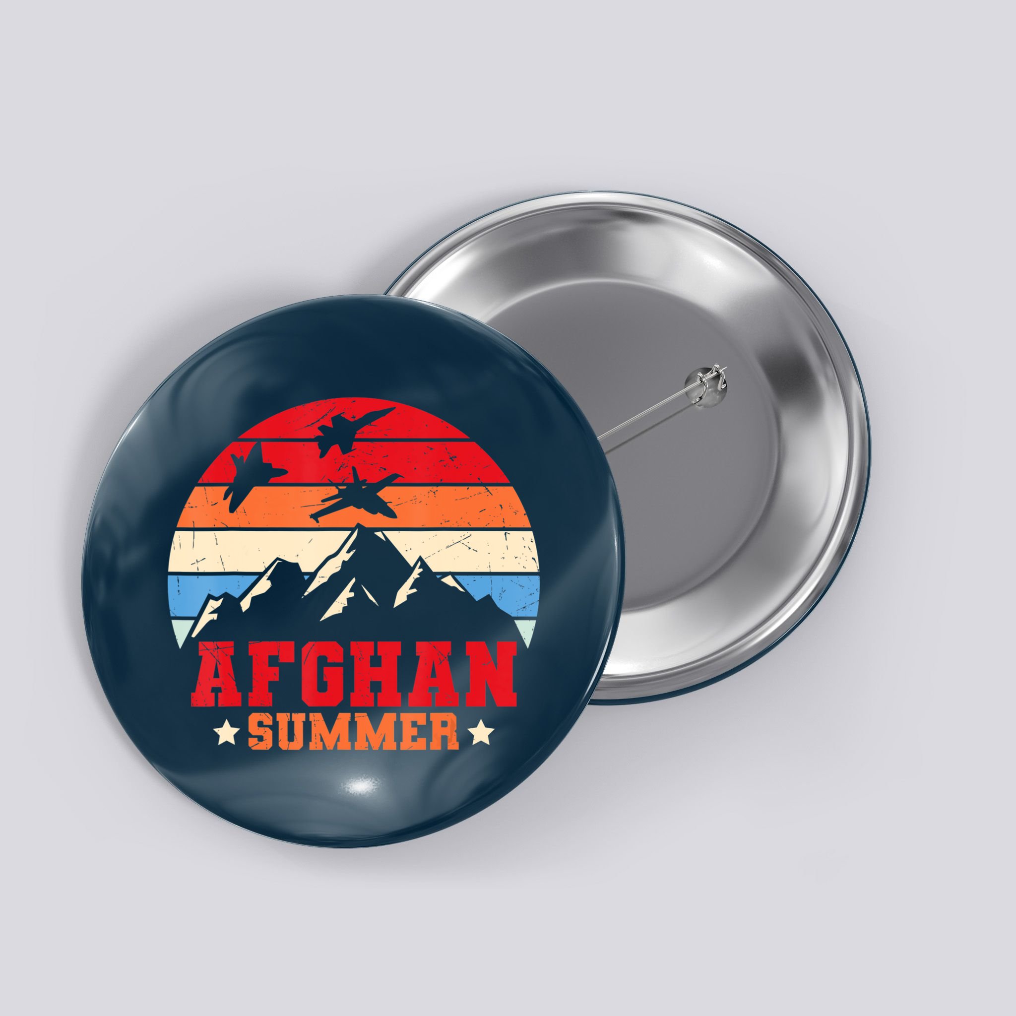 Afghan Summer Afghanistan Veteran Soldier Button