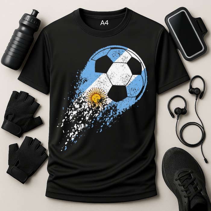 Argentina Soccer Argentinian Flag Pride Soccer Player Cooling Performance Crew T-Shirt