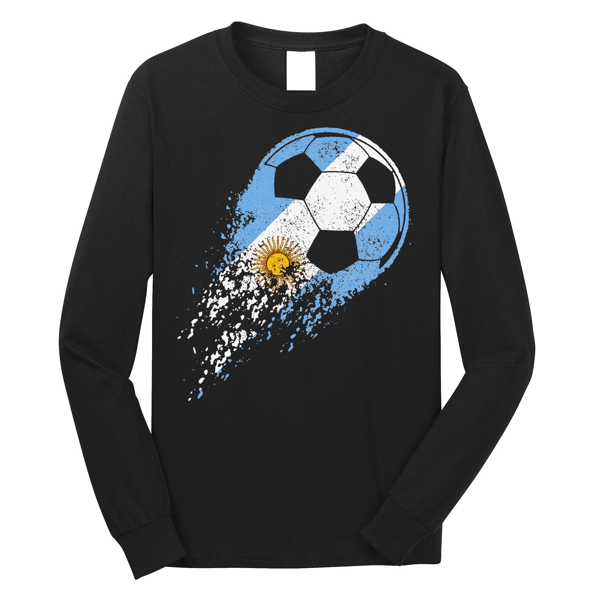 Argentina Soccer Argentinian Flag Pride Soccer Player Long Sleeve Shirt