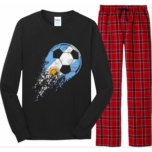 Argentina Soccer Argentinian Flag Pride Soccer Player Long Sleeve Pajama Set