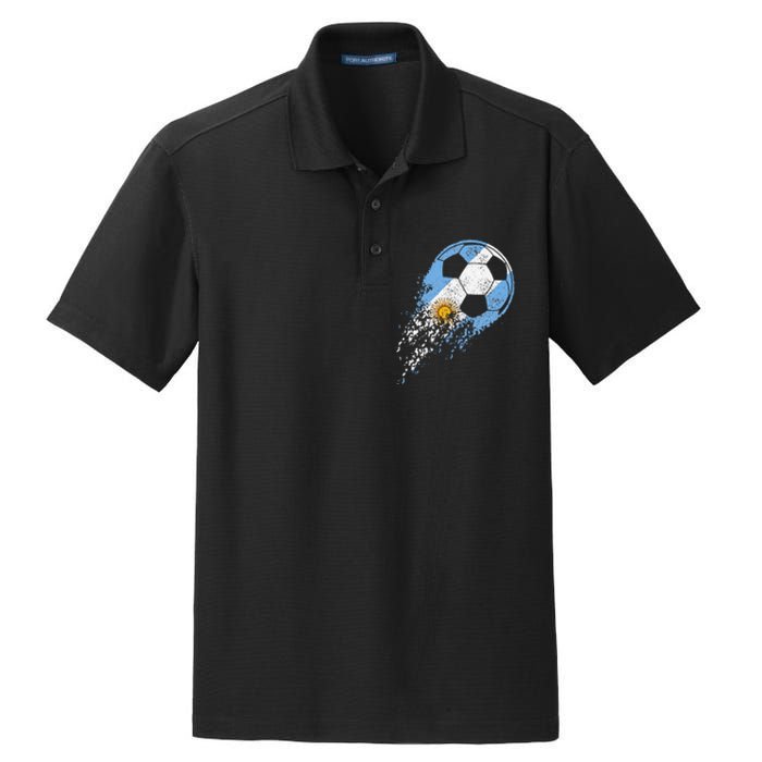 Argentina Soccer Argentinian Flag Pride Soccer Player Dry Zone Grid Polo