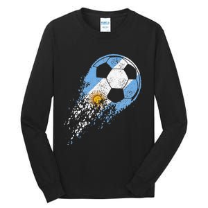 Argentina Soccer Argentinian Flag Pride Soccer Player Tall Long Sleeve T-Shirt