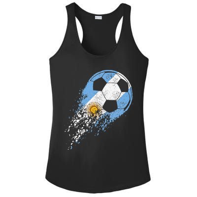 Argentina Soccer Argentinian Flag Pride Soccer Player Ladies PosiCharge Competitor Racerback Tank