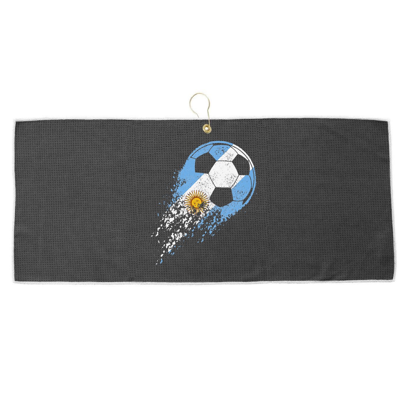 Argentina Soccer Argentinian Flag Pride Soccer Player Large Microfiber Waffle Golf Towel