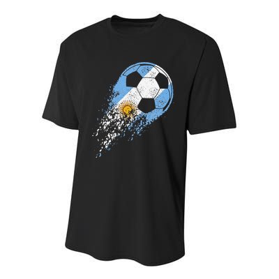 Argentina Soccer Argentinian Flag Pride Soccer Player Youth Performance Sprint T-Shirt
