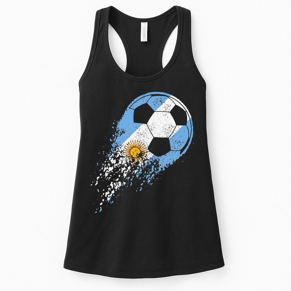 Argentina Soccer Argentinian Flag Pride Soccer Player Womens Tank Top