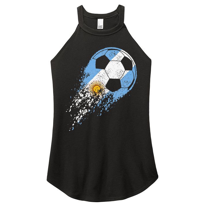 Argentina Soccer Argentinian Flag Pride Soccer Player Women's Perfect Tri Rocker Tank