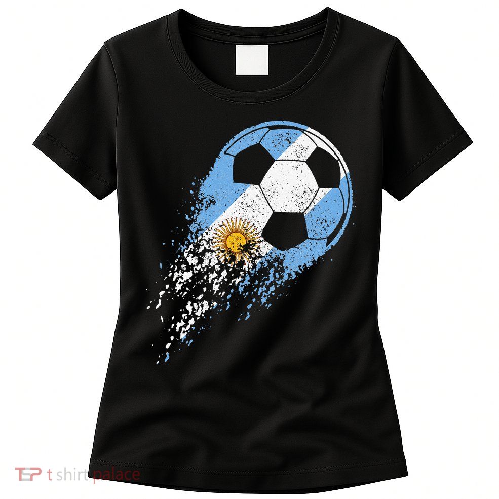 Argentina Soccer Argentinian Flag Pride Soccer Player Womens T-Shirt