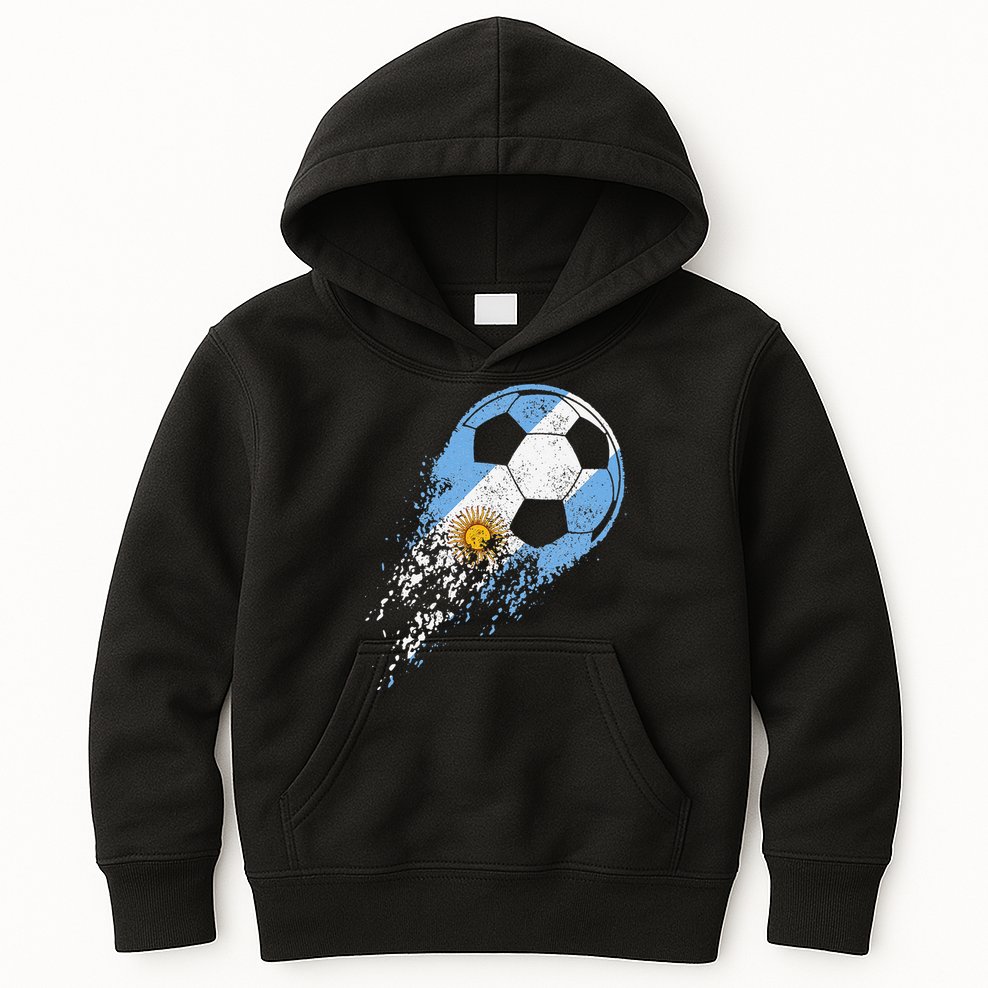 Argentina Soccer Argentinian Flag Pride Soccer Player Kids Hoodie