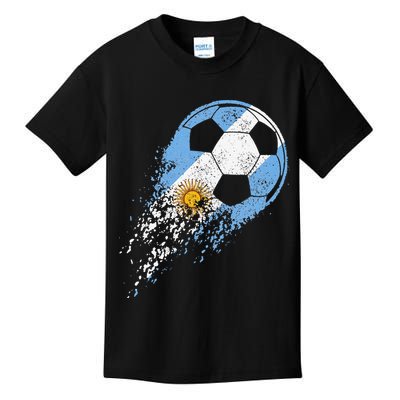 Argentina Soccer Argentinian Flag Pride Soccer Player Kids T-Shirt