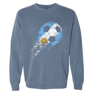 Argentina Soccer Argentinian Flag Pride Soccer Player Garment-Dyed Sweatshirt