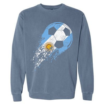Argentina Soccer Argentinian Flag Pride Soccer Player Garment-Dyed Sweatshirt